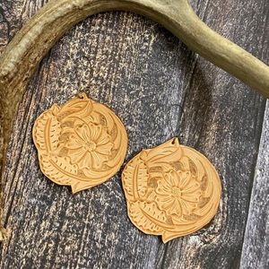 Tooled Leather Earrings